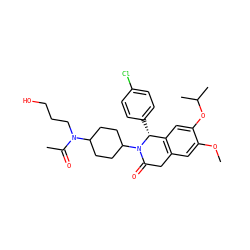 COc1cc2c(cc1OC(C)C)[C@@H](c1ccc(Cl)cc1)N(C1CCC(N(CCCO)C(C)=O)CC1)C(=O)C2 ZINC000169708288