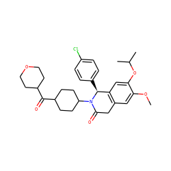 COc1cc2c(cc1OC(C)C)[C@H](c1ccc(Cl)cc1)N(C1CCC(C(=O)C3CCOCC3)CC1)C(=O)C2 ZINC000169708299