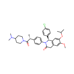 COc1cc2c(cc1OC(C)C)[C@H](c1ccc(Cl)cc1)N(c1ccc([C@@H](C)C(=O)N3CCC(N(C)C)CC3)cc1)C(=O)C2 ZINC000118793946