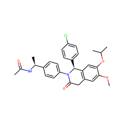 COc1cc2c(cc1OC(C)C)[C@H](c1ccc(Cl)cc1)N(c1ccc([C@H](C)NC(C)=O)cc1)C(=O)C2 ZINC000118795303