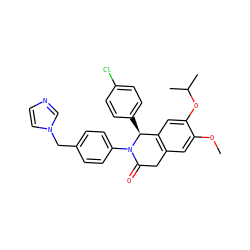 COc1cc2c(cc1OC(C)C)[C@H](c1ccc(Cl)cc1)N(c1ccc(Cn3ccnc3)cc1)C(=O)C2 ZINC000118796596