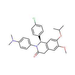 COc1cc2c(cc1OC(C)C)[C@H](c1ccc(Cl)cc1)N(c1ccc(N(C)C)cc1)C(=O)C2 ZINC000118789299