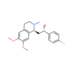 COc1cc2c(cc1OC)[C@H](C[C@H](O)c1ccc(Cl)cc1)N(C)CC2 ZINC000028524950