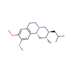 COc1cc2c(cc1OC)[C@H]1C[C@@H](O)[C@H](CC(C)C)CN1CC2 ZINC000034325316