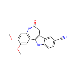 COc1cc2c(cc1OC)-c1[nH]c3ccc(C#N)cc3c1CC(=O)N2 ZINC000001657669