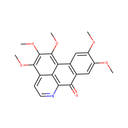COc1cc2c(cc1OC)-c1c(OC)c(OC)c(OC)c3ccnc(c13)C2=O ZINC000001726301