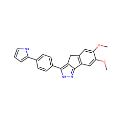 COc1cc2c(cc1OC)-c1n[nH]c(-c3ccc(-c4ccc[nH]4)cc3)c1C2 ZINC000028954377