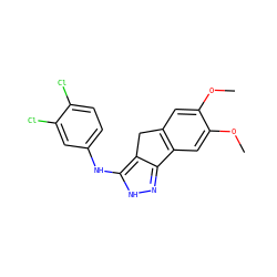 COc1cc2c(cc1OC)-c1n[nH]c(Nc3ccc(Cl)c(Cl)c3)c1C2 ZINC000013677834