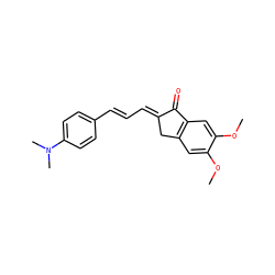 COc1cc2c(cc1OC)C(=O)/C(=C/C=C/c1ccc(N(C)C)cc1)C2 ZINC000169310177