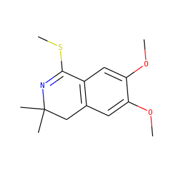 COc1cc2c(cc1OC)C(SC)=NC(C)(C)C2 ZINC000003683213