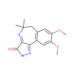 COc1cc2c(cc1OC)C1=NNC(=O)C1=NC(C)(C)C2 ZINC000000083150