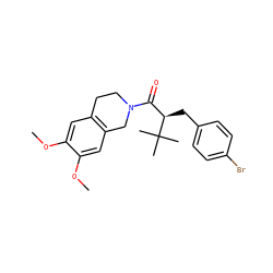 COc1cc2c(cc1OC)CN(C(=O)[C@@H](Cc1ccc(Br)cc1)C(C)(C)C)CC2 ZINC000013588108