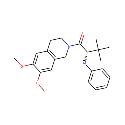 COc1cc2c(cc1OC)CN(C(=O)[C@@H](Nc1ccccc1)C(C)(C)C)CC2 ZINC000013588122
