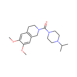 COc1cc2c(cc1OC)CN(C(=O)N1CCN(C(C)C)CC1)CC2 ZINC000036188091