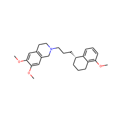 COc1cc2c(cc1OC)CN(CCC[C@H]1CCCc3c(OC)cccc31)CC2 ZINC000029059717