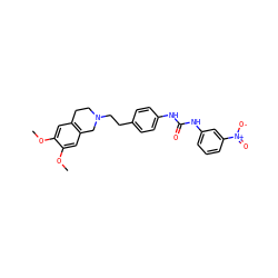 COc1cc2c(cc1OC)CN(CCc1ccc(NC(=O)Nc3cccc([N+](=O)[O-])c3)cc1)CC2 ZINC000040913974