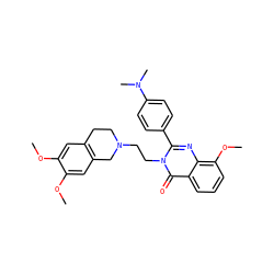 COc1cc2c(cc1OC)CN(CCn1c(-c3ccc(N(C)C)cc3)nc3c(OC)cccc3c1=O)CC2 ZINC000013438317