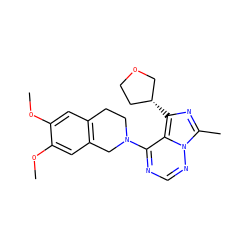 COc1cc2c(cc1OC)CN(c1ncnn3c(C)nc([C@@H]4CCOC4)c13)CC2 ZINC000169711645