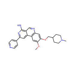 COc1cc2c(cc1OCC1CCN(C)CC1)ncc1c(N)nc(-c3ccncc3)cc12 ZINC000045259235