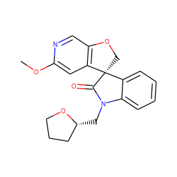 COc1cc2c(cn1)OC[C@]21C(=O)N(C[C@@H]2CCCO2)c2ccccc21 ZINC000103177722