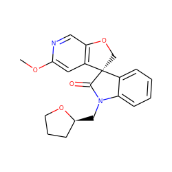 COc1cc2c(cn1)OC[C@]21C(=O)N(C[C@H]2CCCO2)c2ccccc21 ZINC000103177717