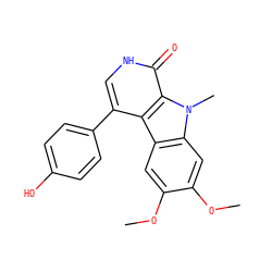 COc1cc2c3c(-c4ccc(O)cc4)c[nH]c(=O)c3n(C)c2cc1OC ZINC000040861952