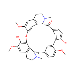 COc1cc2c3cc1Oc1c(O)c(OC)cc4c1[C@H](Cc1ccc(OC)c(c1)-c1cc(ccc1O)C(=O)[C@H]3N(C)CC2)N(C)CC4 ZINC000044305936