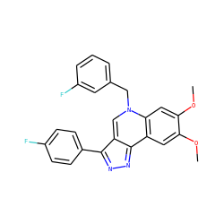 COc1cc2c3nnc(-c4ccc(F)cc4)c-3cn(Cc3cccc(F)c3)c2cc1OC ZINC000002691332