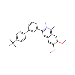COc1cc2cc(-c3cccc(-c4ccc(C(C)(C)C)cc4)c3)[n+](C)c(C)c2cc1OC ZINC000095560988