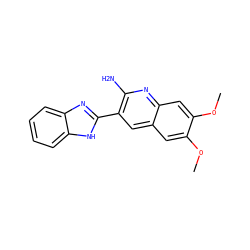 COc1cc2cc(-c3nc4ccccc4[nH]3)c(N)nc2cc1OC ZINC000000099991