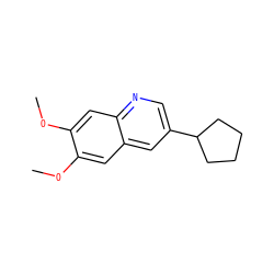 COc1cc2cc(C3CCCC3)cnc2cc1OC ZINC000003834044