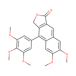 COc1cc2cc3c(c(-c4cc(OC)c(OC)c(OC)c4)c2cc1OC)COC3=O ZINC000004199932