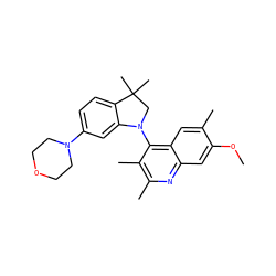 COc1cc2nc(C)c(C)c(N3CC(C)(C)c4ccc(N5CCOCC5)cc43)c2cc1C ZINC000118092728
