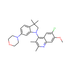 COc1cc2nc(C)c(C)c(N3CC(C)(C)c4ccc(N5CCOCC5)cc43)c2cc1Cl ZINC000118092765