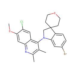 COc1cc2nc(C)c(C)c(N3CC4(CCOCC4)c4ccc(Br)cc43)c2cc1Cl ZINC000118094183