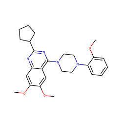 COc1cc2nc(C3CCCC3)nc(N3CCN(c4ccccc4OC)CC3)c2cc1OC ZINC000096284510
