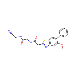COc1cc2nc(CC(=O)NCC(=O)NCC#N)sc2cc1-c1ccccc1 ZINC000139331927
