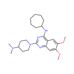COc1cc2nc(N3CCC(N(C)C)CC3)nc(NC3CCCCCC3)c2cc1OC ZINC000045497202