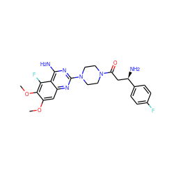 COc1cc2nc(N3CCN(C(=O)C[C@@H](N)c4ccc(F)cc4)CC3)nc(N)c2c(F)c1OC ZINC000210869362