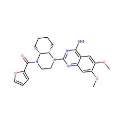COc1cc2nc(N3CCN(C(=O)c4ccco4)[C@@H]4CCCC[C@@H]43)nc(N)c2cc1OC ZINC000003872168