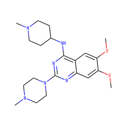 COc1cc2nc(N3CCN(C)CC3)nc(NC3CCN(C)CC3)c2cc1OC ZINC000036382495