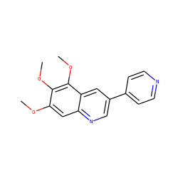 COc1cc2ncc(-c3ccncc3)cc2c(OC)c1OC ZINC000003832254