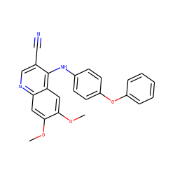 COc1cc2ncc(C#N)c(Nc3ccc(Oc4ccccc4)cc3)c2cc1OC ZINC000029209767