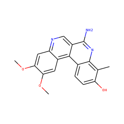 COc1cc2ncc3c(N)nc4c(C)c(O)ccc4c3c2cc1OC ZINC000014969825