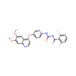 COc1cc2nccc(Oc3ccc(NC(=O)NC(=O)c4c(F)cccc4F)nc3)c2cc1OC ZINC000035880608