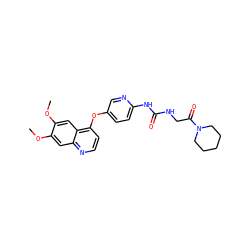 COc1cc2nccc(Oc3ccc(NC(=O)NCC(=O)N4CCCCC4)nc3)c2cc1OC ZINC000034643268