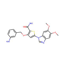 COc1cc2ncn(-c3cc(OCc4cccc(N)c4)c(C(N)=O)s3)c2cc1OC ZINC000036402318