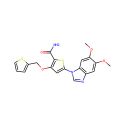 COc1cc2ncn(-c3cc(OCc4cccs4)c(C(N)=O)s3)c2cc1OC ZINC000040410620