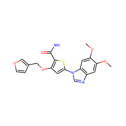 COc1cc2ncn(-c3cc(OCc4ccoc4)c(C(N)=O)s3)c2cc1OC ZINC000040919099