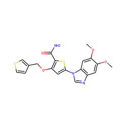 COc1cc2ncn(-c3cc(OCc4ccsc4)c(C(N)=O)s3)c2cc1OC ZINC000040935703
